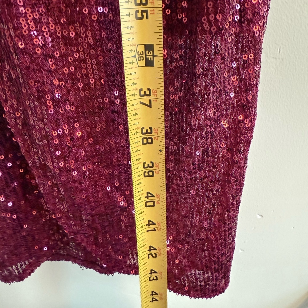 Ivy City Goldie vine Glamorous Long Sleeve Red Sequin Dress size XS - Picture 5 of 11